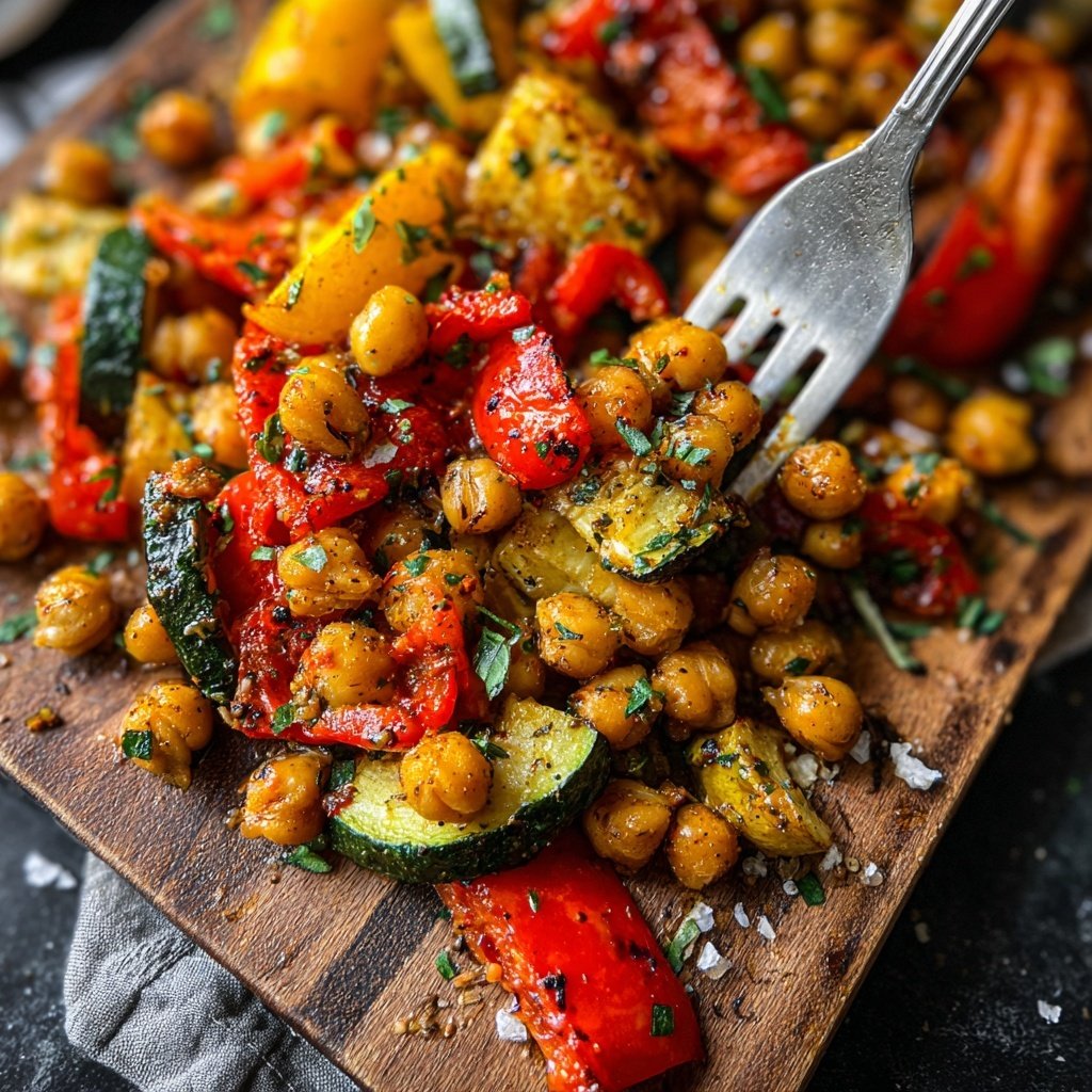 Mediterranean Roasted Chickpeas And Vegetables
