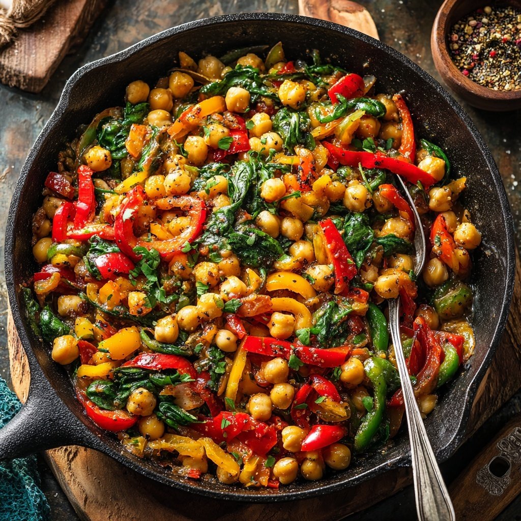 Healthy Dinner Chickpea Vegetable Skillet