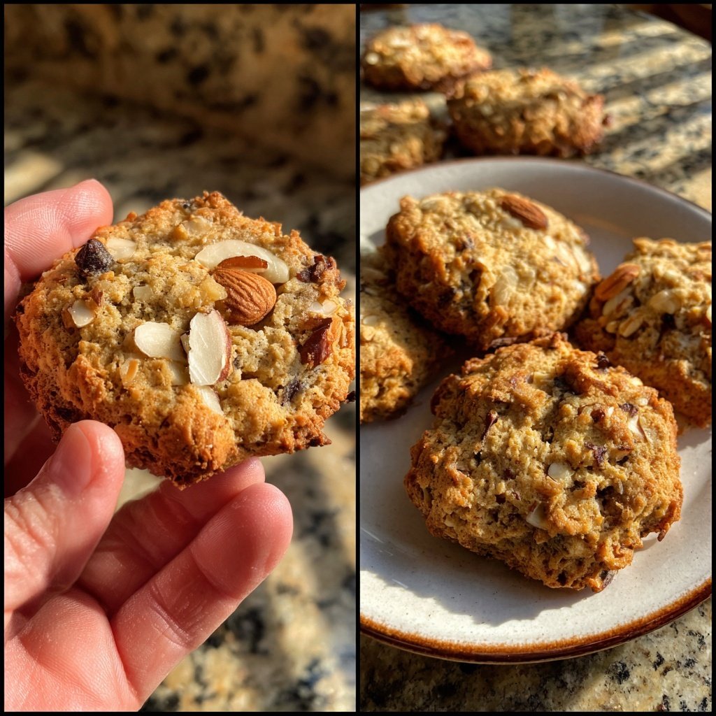 Banana Almond Breakfast Cookies