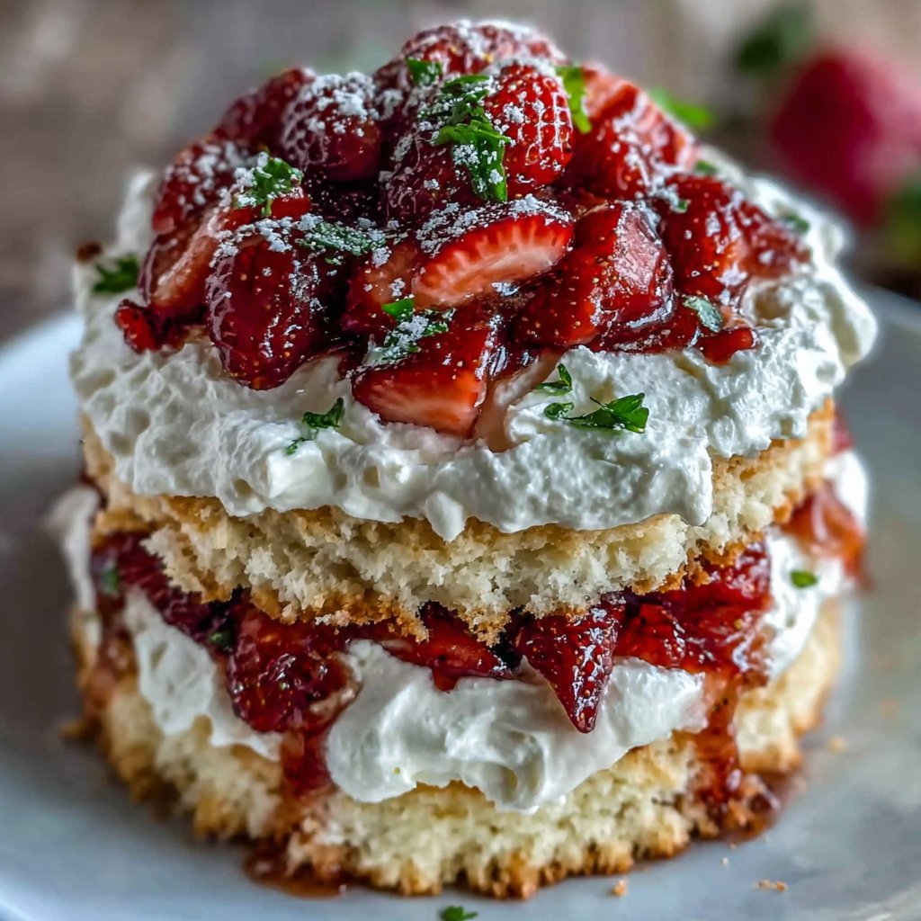 Classic Strawberry Shortcake With Fresh Cream