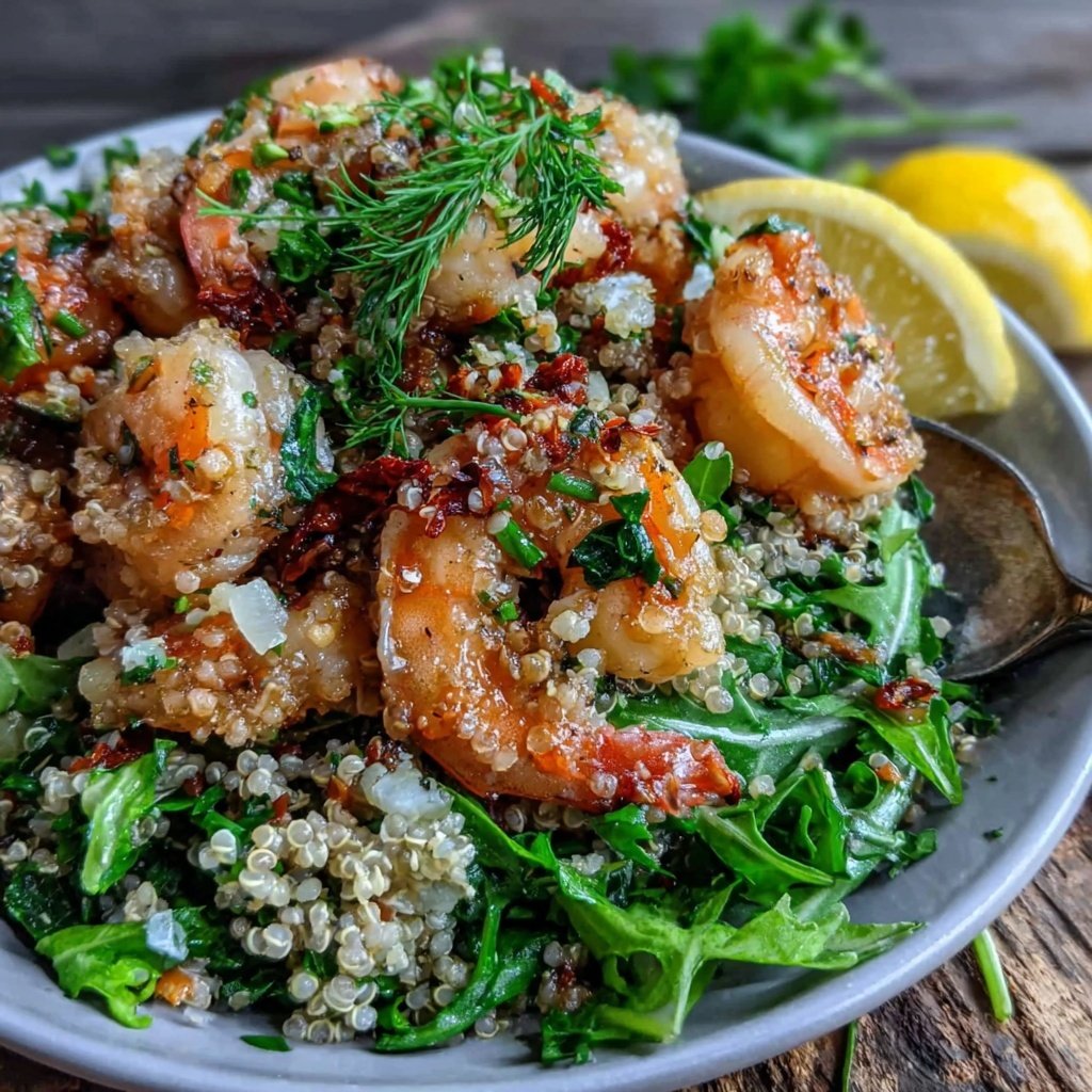 Healthy Lemon Garlic Shrimp Bowl