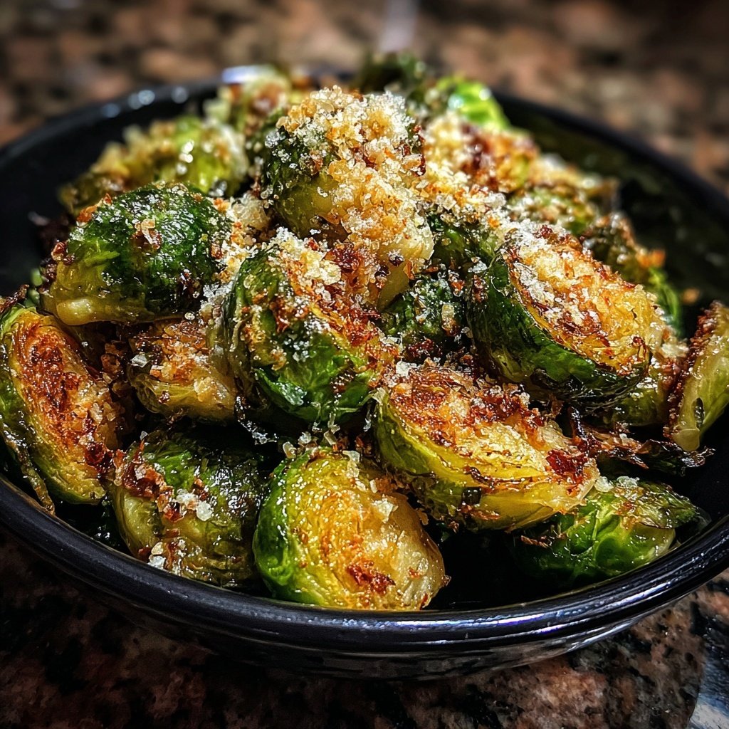 Garlic Parmesan Roasted Brussels Sprouts