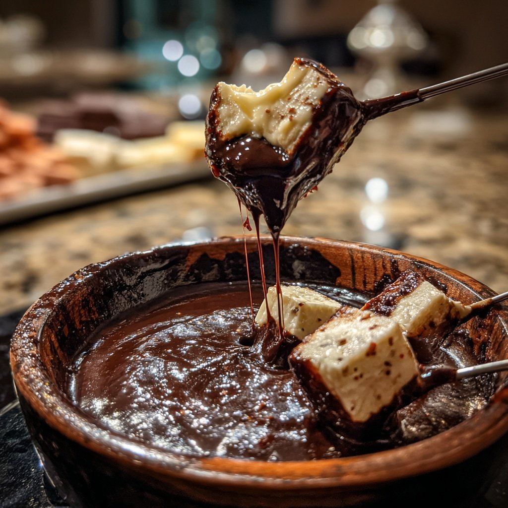Fondue with Dark Chocolate and Chili