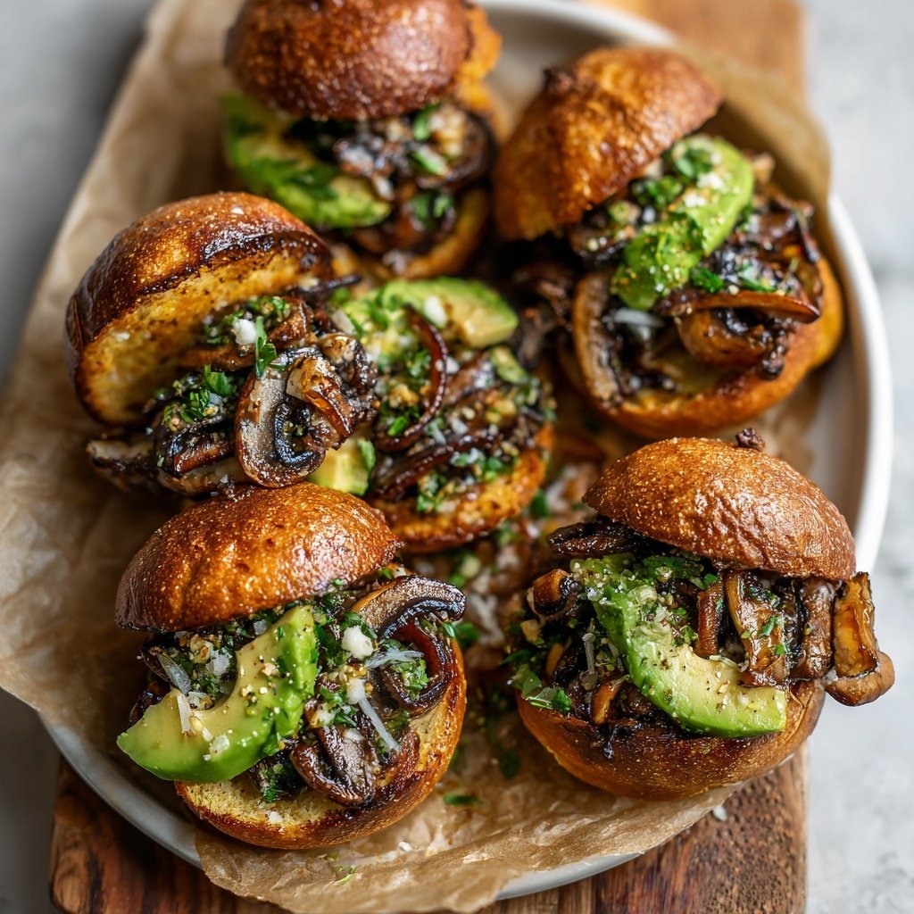 Veggie Sliders with Caramelized Mushrooms