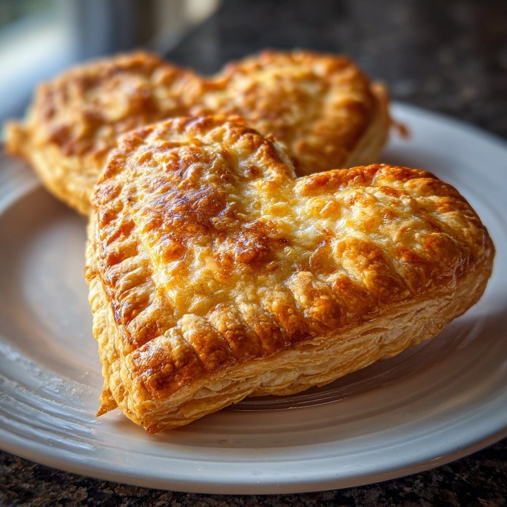 Heart-Shaped Puff Pastry with Cheese