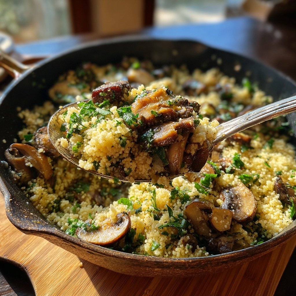 Garlic Mushroom Couscous Skillet