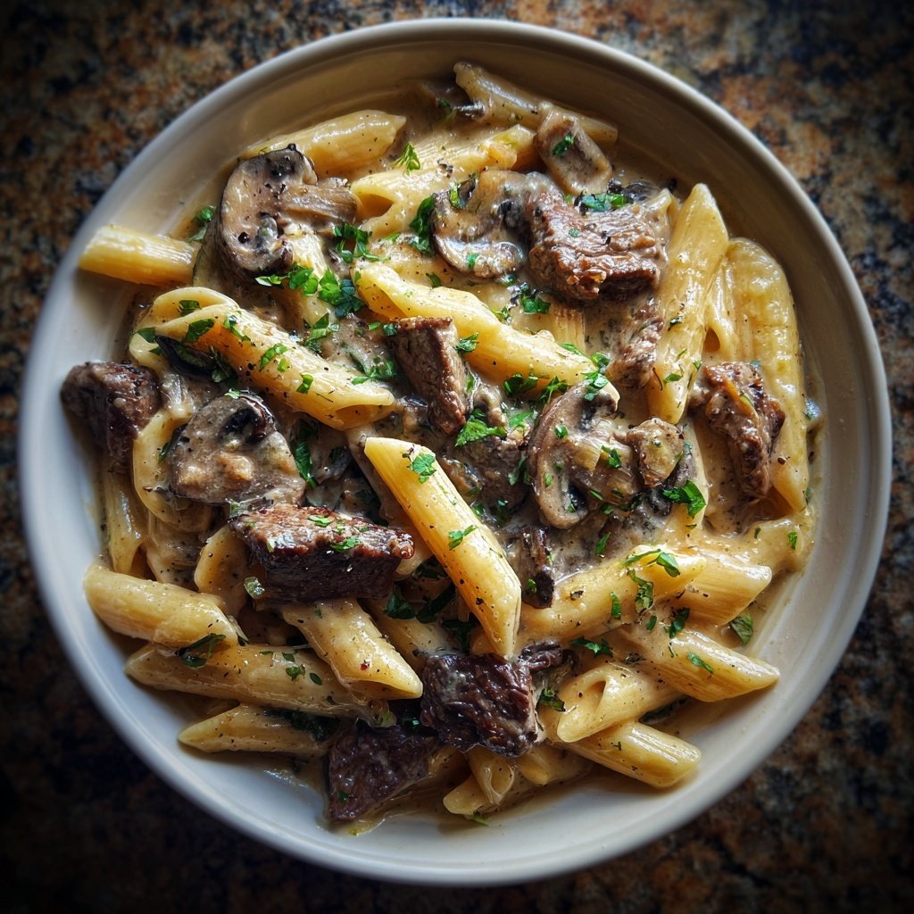 Creamy Beef And Mushroom Pasta